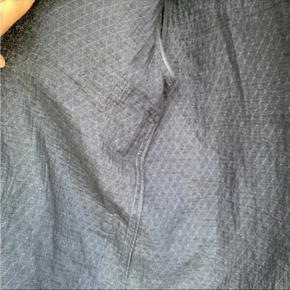 Eileen Fisher Blue Blazer Jacket size XS Open Front Cotton Linen Blend Pockets - Picture 6 of 10